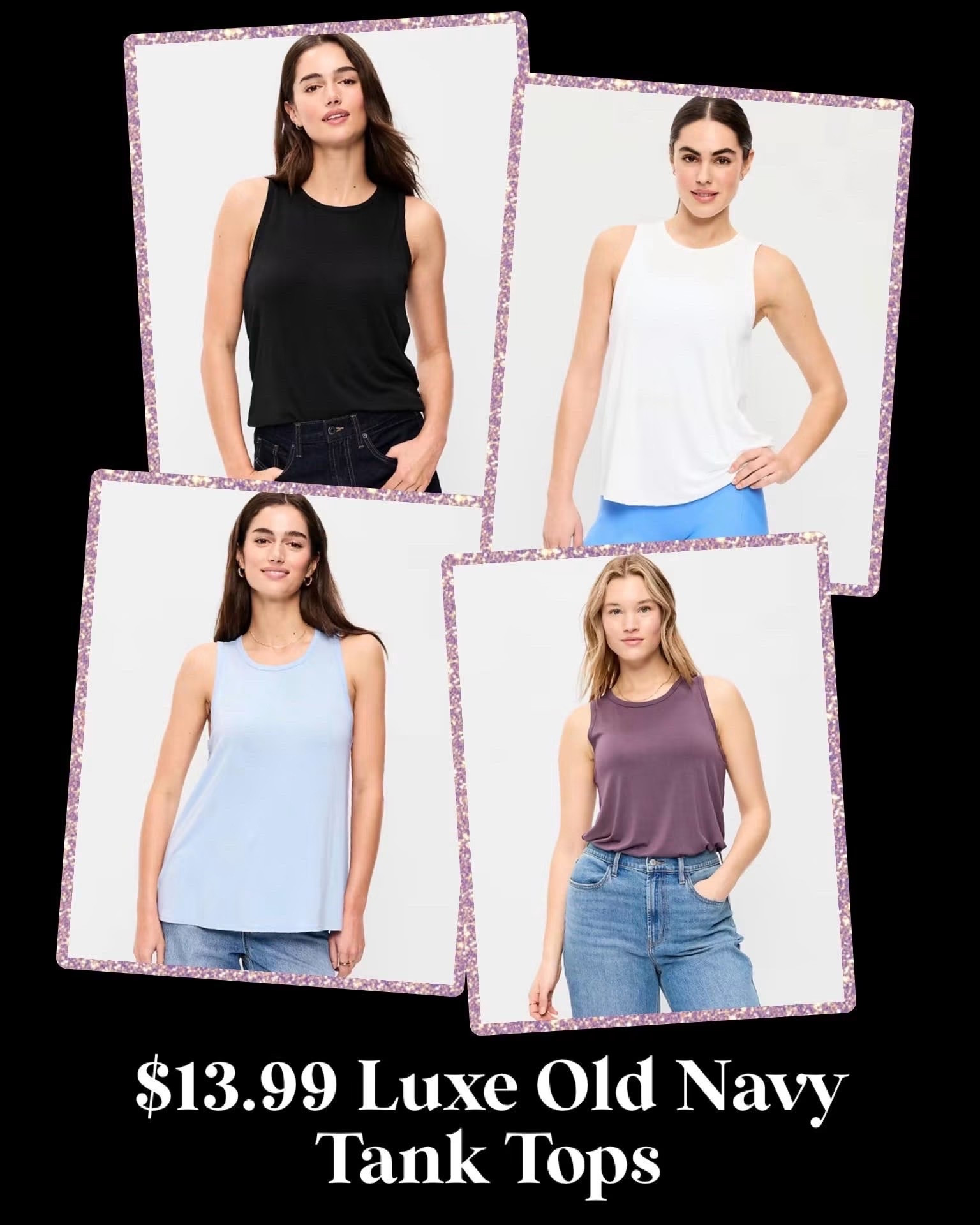 Old Navy has their ongoing fan favorite Luxe Tank Tops down to $13.99 today! These have been a best seller for years since the material and fit are so good 🙌🏻 The tanks have almost a silky feeling to them that keeps you cool on hot days, and the loose fit is super comfy. Lots of colors to choose from!