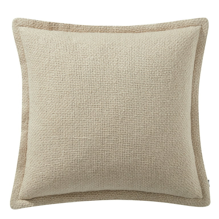 (2 pack) My Texas House 20" x 20" Andie Reversible Solid Taupe Cotton Decorative Pillow | Walmart (US)