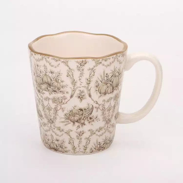 Taupe Pumpkin Toile Mug | Kirklands