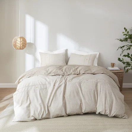 Clean Spaces Dover Organic Cotton Oversized Duvet Cover Set | Wayfair | Wayfair North America