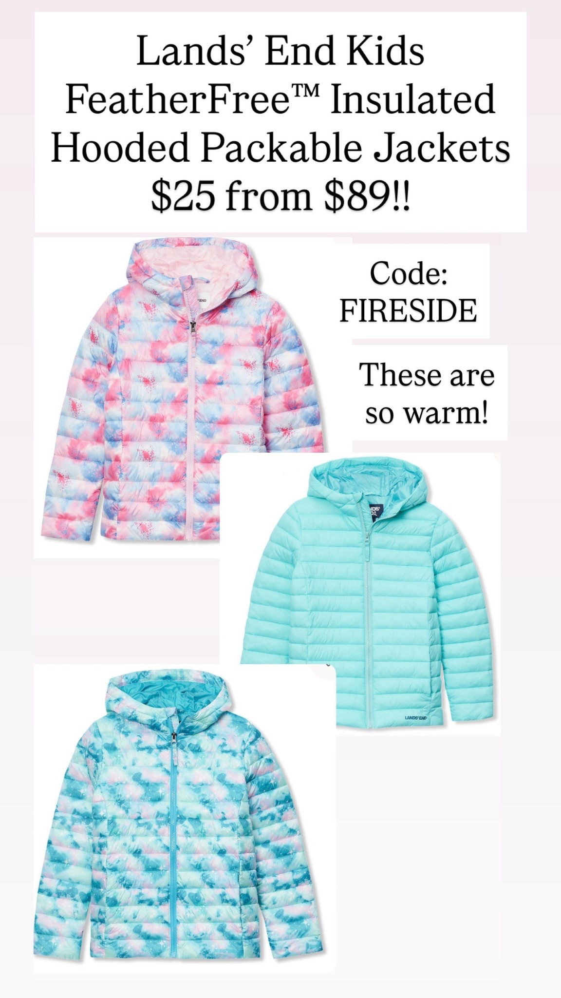 Kids FeatherFree™ Insulated Hooded Packable Jackets are $25 from $89
Code: FIRESIDE

#LTKSaleAlert #LTKKids