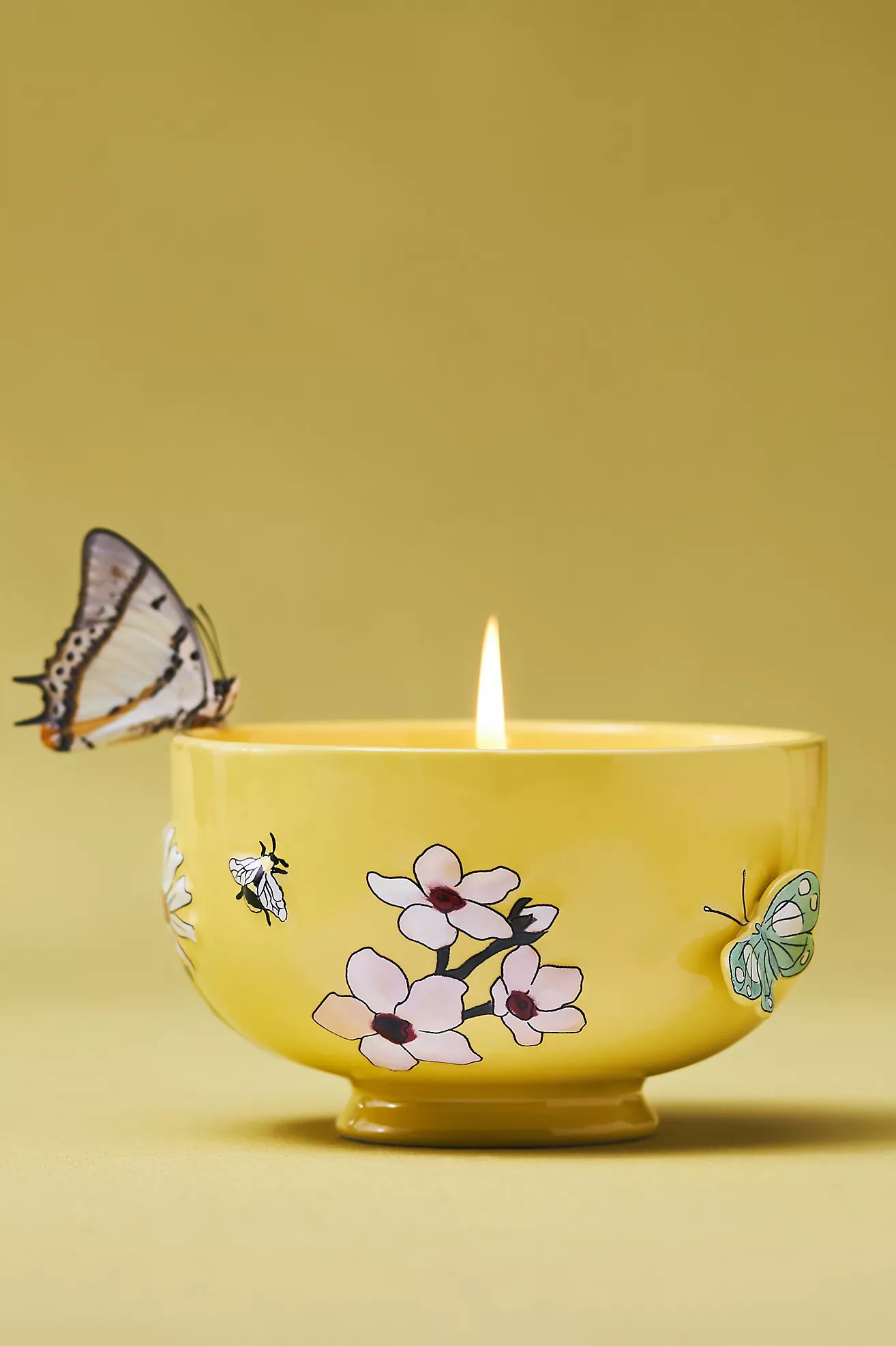 Faye Floral Jasmine Blossom Ceramic Candle | Anthropologie (US)