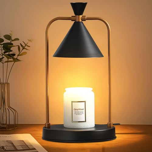 Qoyntuer Candle Warmer Lamp with Timer Dimmer, Birthday Gifts for Women Mom, House Warming Gifts New Home Room Decor, Plug-in Operated Wax Melt Warmer for Scented Jar Candles (Black) | Amazon (US)