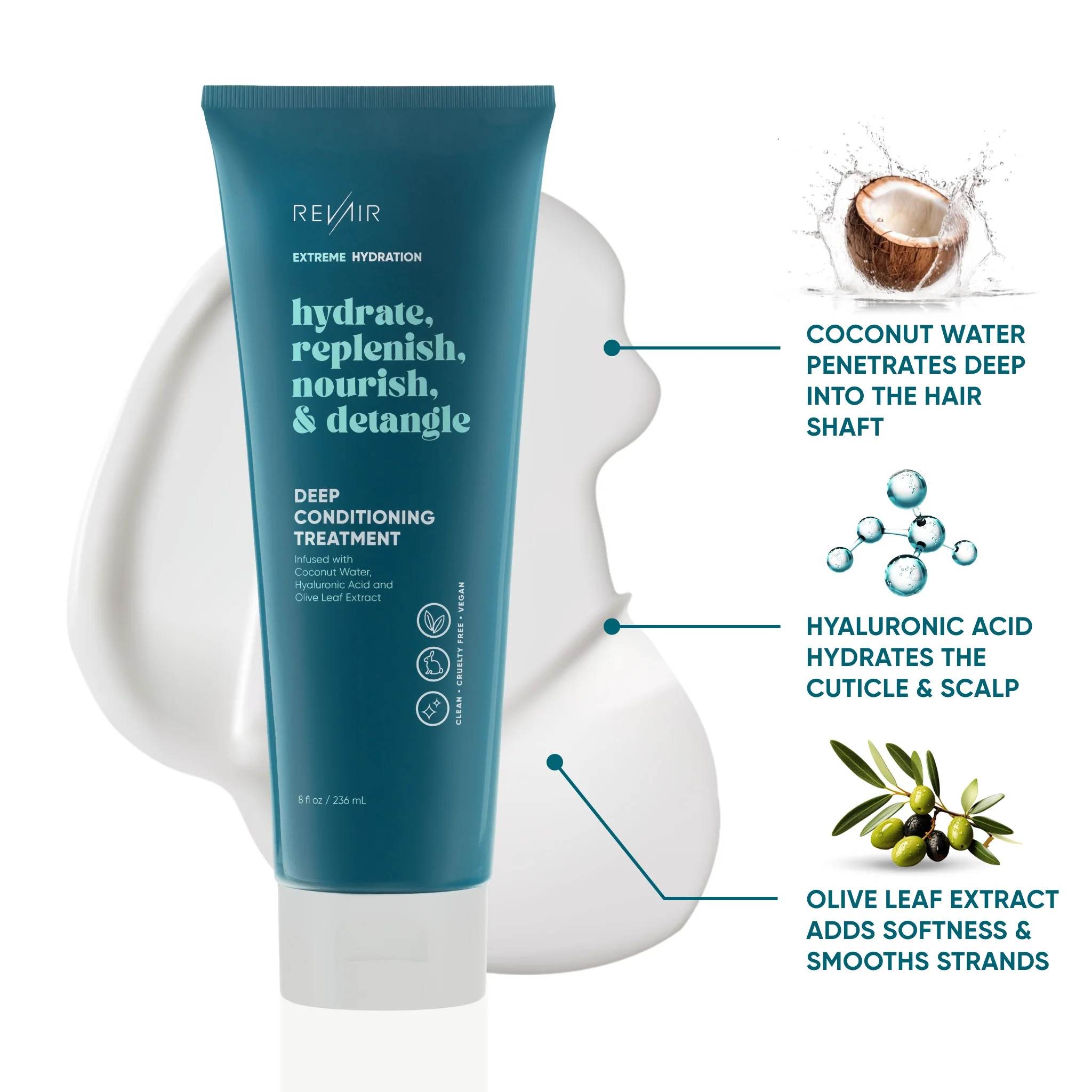 RevAir Deep Conditioning Treatment (8 oz) hair mask to restore hydration and shine | RevAir