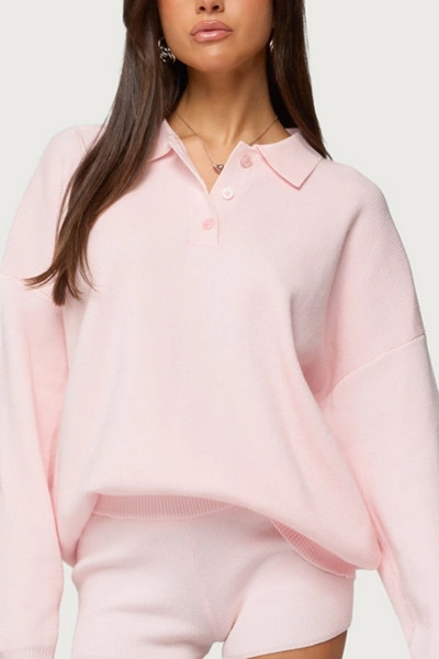 Edikted Lorie Oversized Knit Polo Sweater | Urban Outfitters (US and RoW)