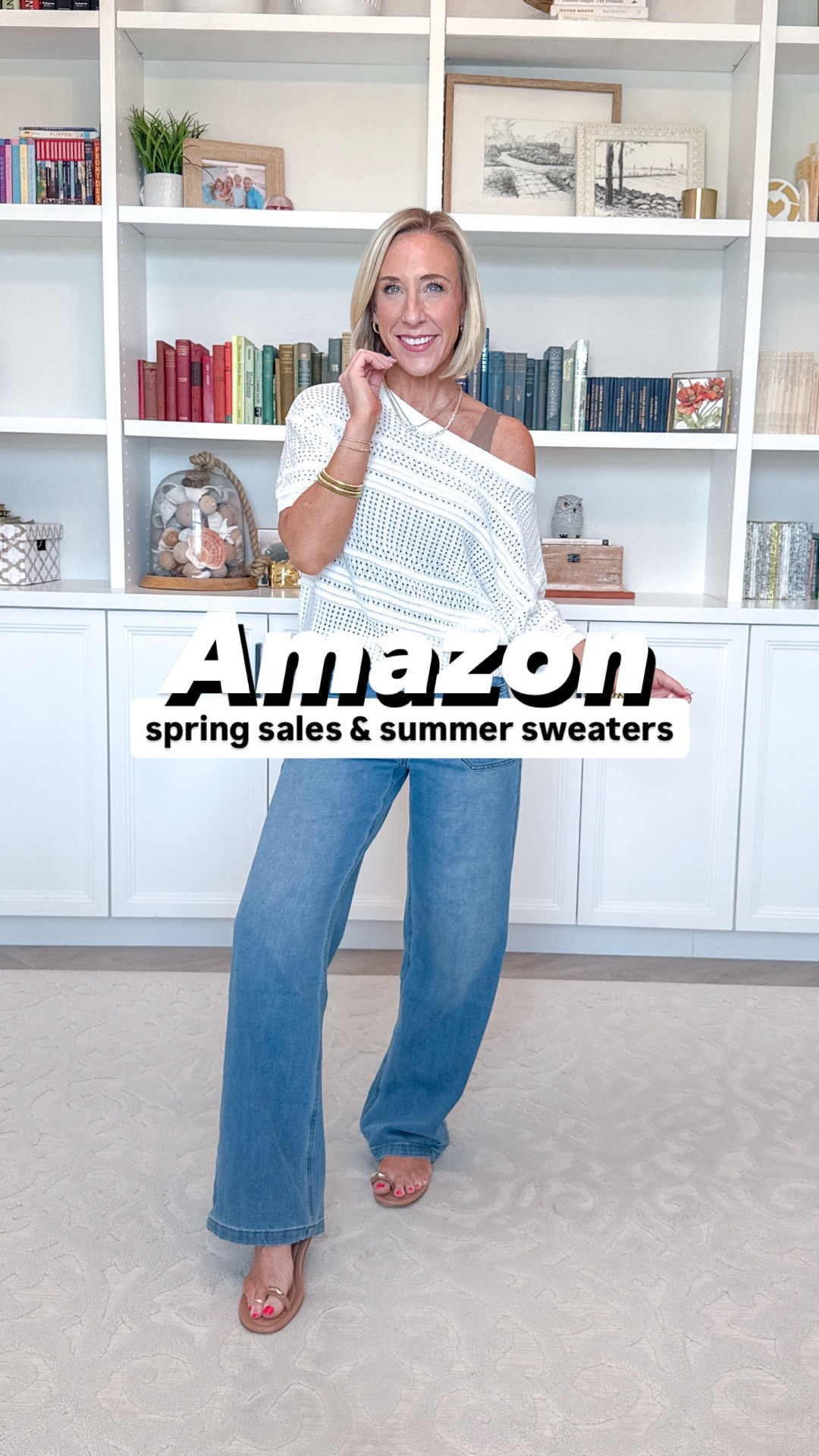 Amazon - spring sales & summer sweaters
* Short Sleeve Cardigan - size Small. 14 colors.
* Wide Leg Contrast Waistband Stretchy Jeans - size XS, petite. 5 colors.
1. Adjustable Waist Wide Leg Jeans - size XS, Regular. 5 colors (this is “Light Blue”). Has a coupon.
2. Short Sleeve Crochet Sweater - size Small. 6 colors.
3. Short Sleeve Scoop Neck Sweater - size Small. 6 colors.
* Maxi Skirt - size small.
4. Sweater Tank - size XSmall. 20+ colors (varies by size).
* Maxi Skirt - size small.
5. Oversized Lightweight Short Sleeve Cardigan - size Small. 7 colors.

#LTKOver40 #LTKSaleAlert #LTKSeasonal