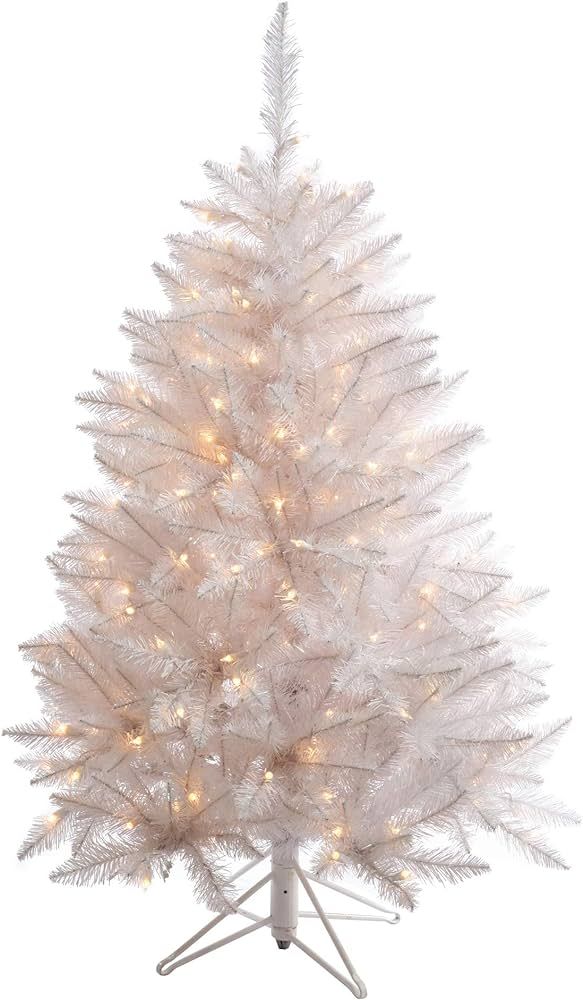 Vickerman 3.5' Sparkle White Spruce Artificial Christmas Tree, Featuring 150 Pure White LED Light... | Amazon (US)