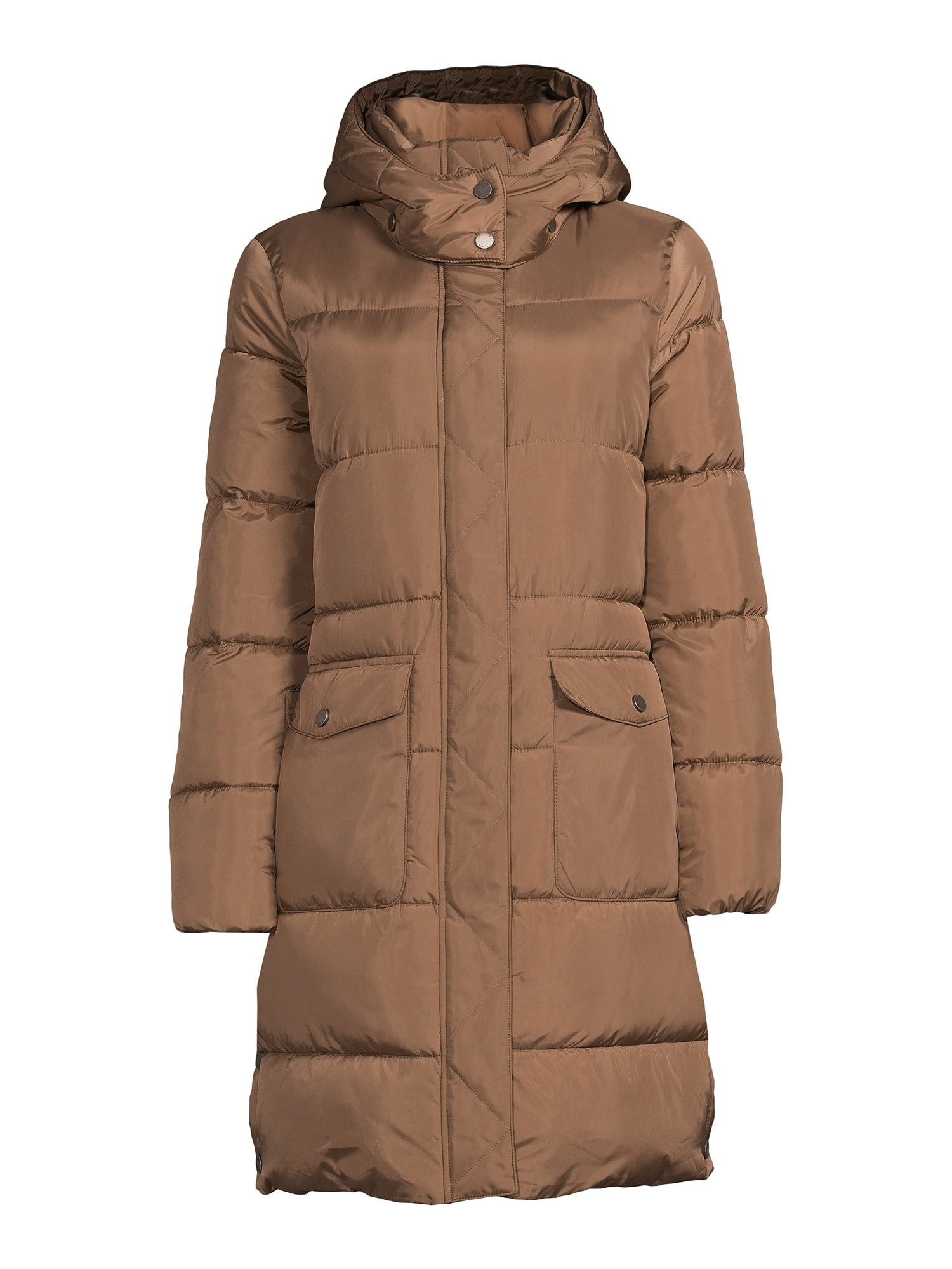 BCBG Paris Women's Long Puffer Coat with Hood - Walmart.com | Walmart (US)