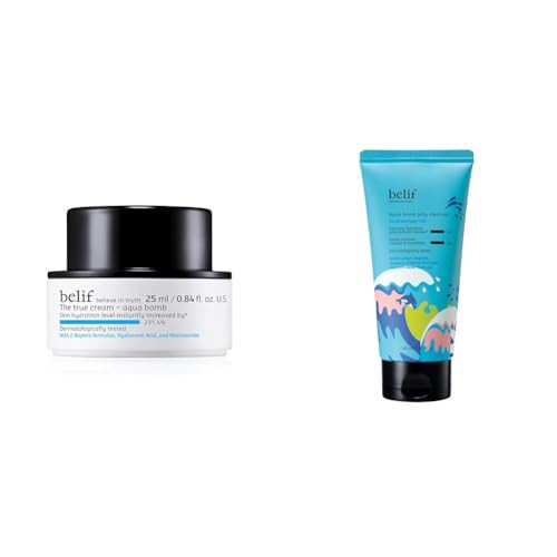 belif The True Cream Aqua Bomb Hydrating Moisturizer Face Cream + Aqua Bomb Hydrating Jelly Cleanser  Bundle | Amazon (US)