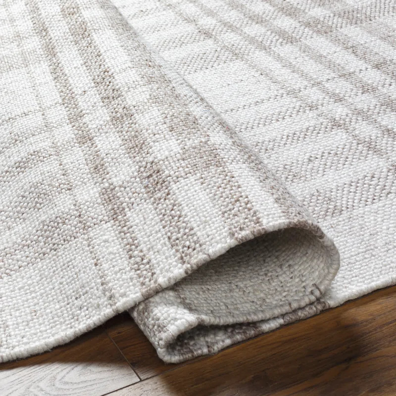 Cay Plaid Flatweave Recycled P.E.T. Indoor/Outdoor Area Rug in Taupe/Beige | Wayfair North America
