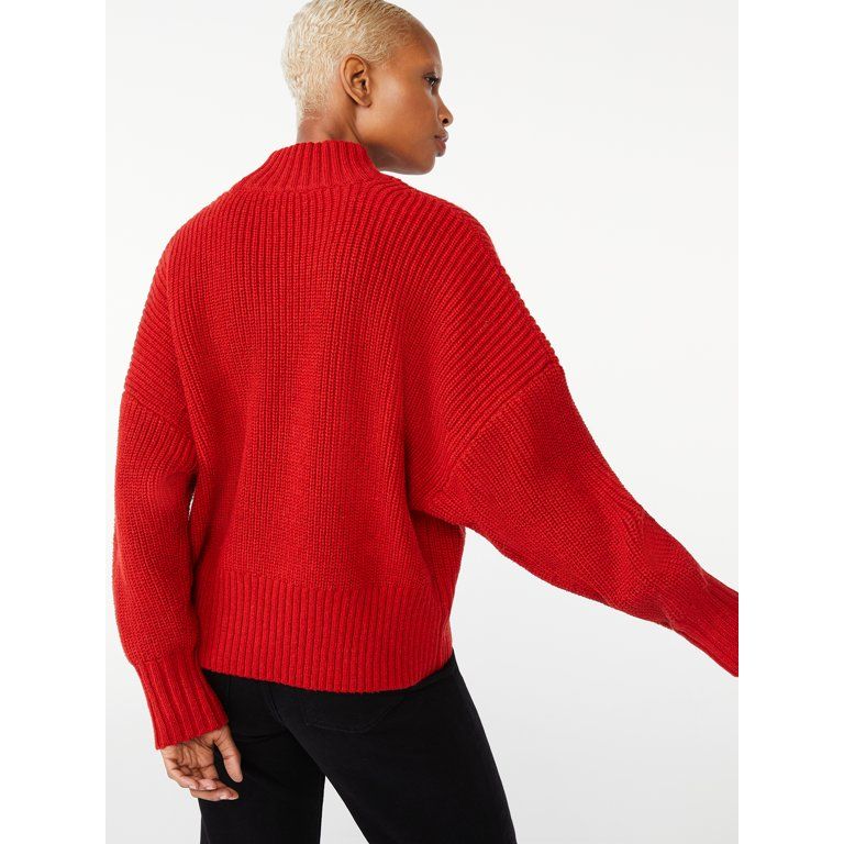 Free Assembly Women's Oversized Mock Neck Sweater | Walmart (US)