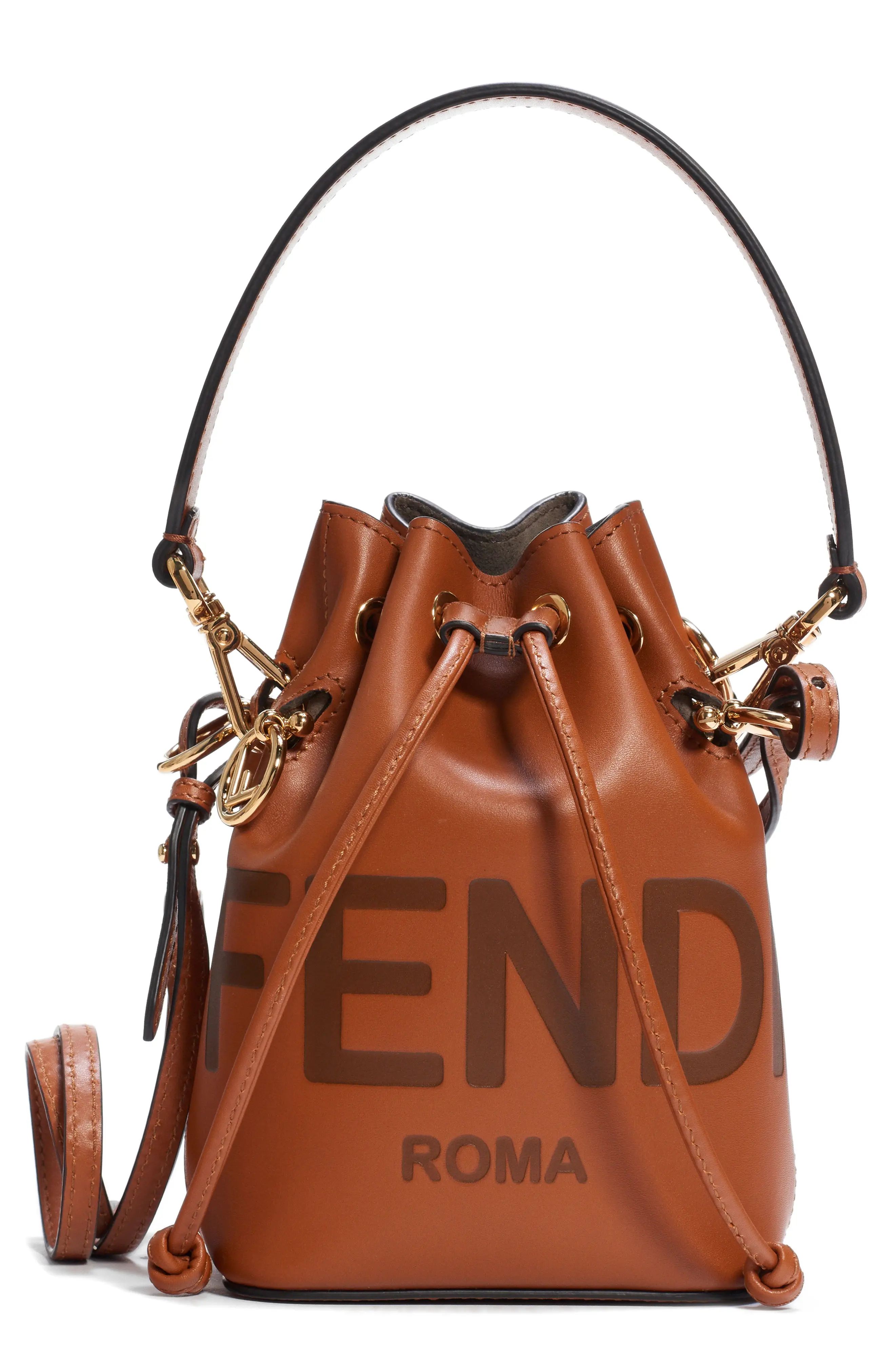 Fendi Small Mon Tresor Leather Bucket Bag in Cuoio at Nordstrom | Nordstrom