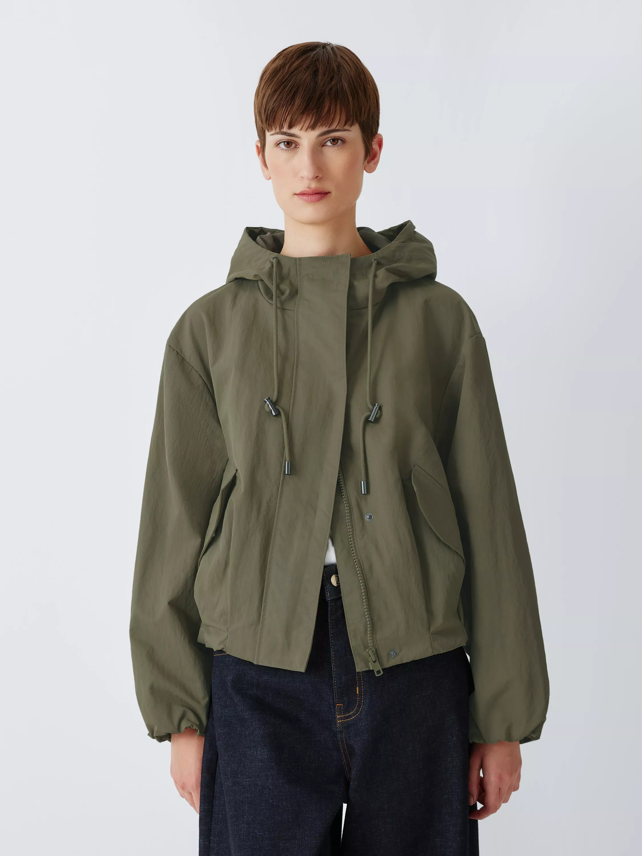 John Lewis Cropped Hooded Tech Jacket | John Lewis (UK)