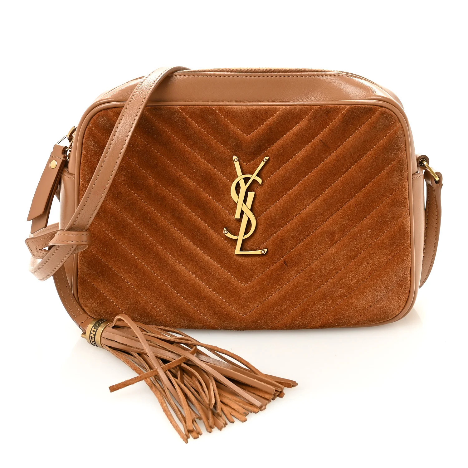 Saint Laurent Suede Matelasse Monogram Lou Camera Bag Cinnamon 1901888 | FASHIONPHILE (US)