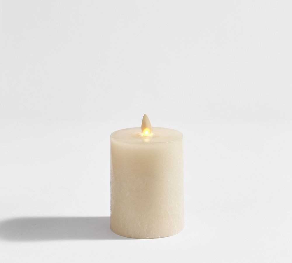 Premium Flickering Flameless Wax Pillar Candle - Salt Washed | Pottery Barn (US)