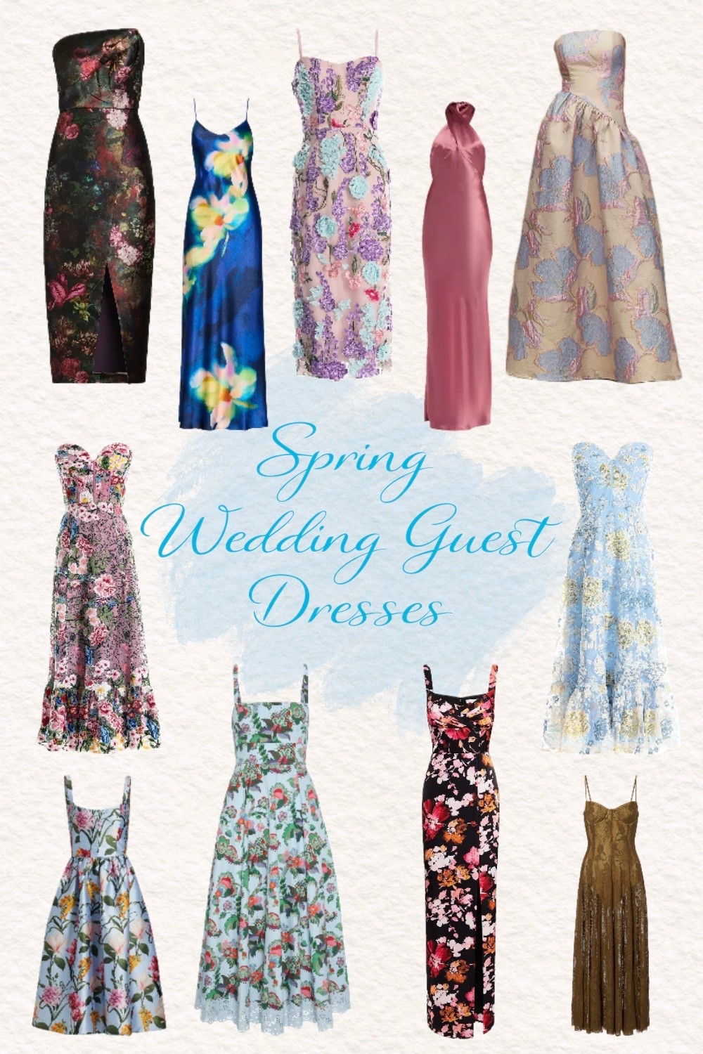 Spring wedding season is officially here, and I've curated the ultimate dress guide for every guest! Whether you're attending a garden ceremony, a chic city affair, or a rustic barn wedding, this collage has something for everyone. I'm loving the variety—romantic floral dresses in soft pastels, stunning textured dresses with ruffles and lace, and bold patterned dresses that make a statement. From flowy maxi silhouettes and elegant midi lengths to chic slip dresses and sophisticated wrap styles, there's a perfect option for every body type and personal style. The best part? These dresses are versatile enough to wear beyond the wedding day. Shop all my favorite spring wedding guest dresses.

#LTKgrwm #LTKootd #LTKWedding