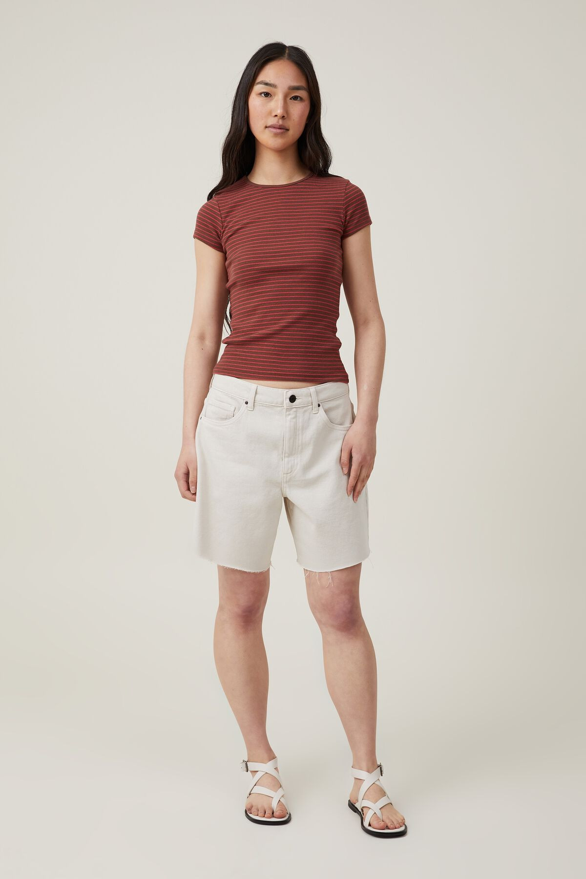 The One Organic Rib Crew Short Sleeve Tee | Cotton On (US)