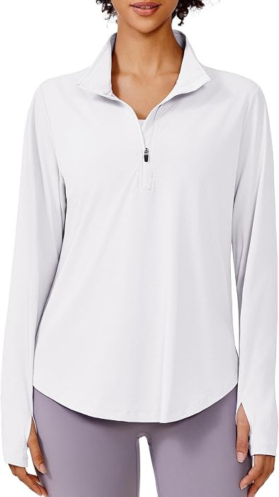 PINSPARK Women's Long Sleeve Shirts Half Zip Workout Top UPF 50+ Sun Shirt | Amazon (US)