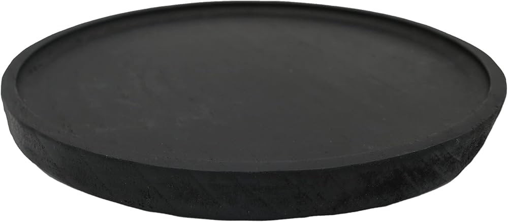 Sweet Water Decor Large Black Round Wood Tray for Home | Kitchen and Bathroom Dispenser Holder | ... | Amazon (US)