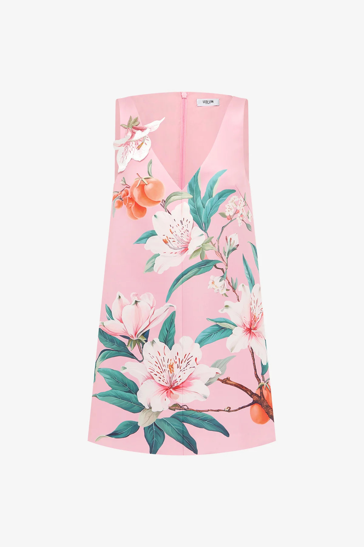 Kaelyn V Neck Mini Dress - Lavish Print in Pink | LEO LIN US
