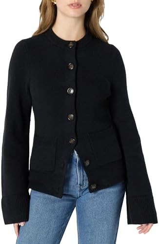 Amazon Essentials Womens Regular-Fit Long-Sleeve Cardigan with Bell Sleeves and Shaped Waist | Amazon (US)