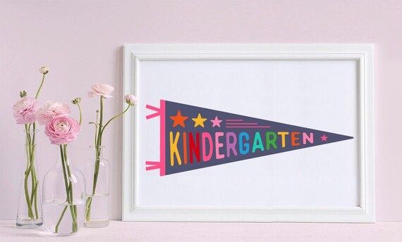 Kindergarten Pennant Flag Svg Cut File Tee Digital Download Clipart Cricut Silhouette Kindergarte... | Etsy (US)