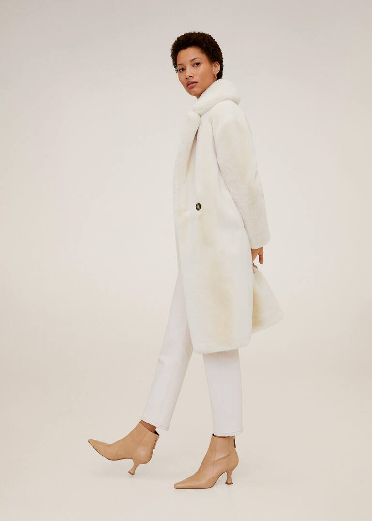 Maxi lapels faux-fur coat | MANGO (US)