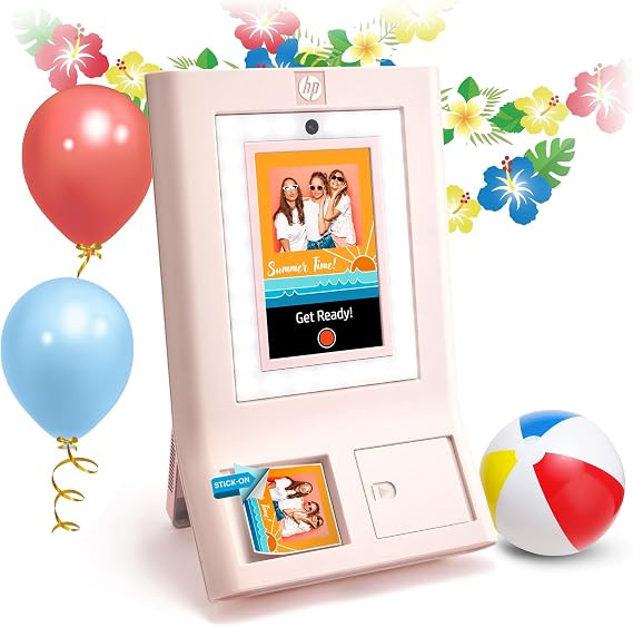 HP Sprocket Photo Booth Machine Instant Color Photo Printer - 10.1" Touchscreen, LED Ring Light -... | Amazon (US)