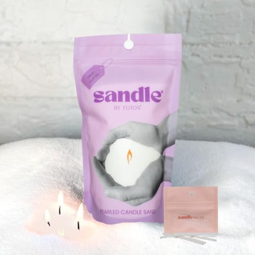 Foton Sandle Pearled Candle 10 Oz – Clean Laundry, Non Toxic Luxury Long Lasting Sand Candles up to 120 Hours - Refillable Candle Sand with 15 Wicks for Candles Making | Amazon (US)
