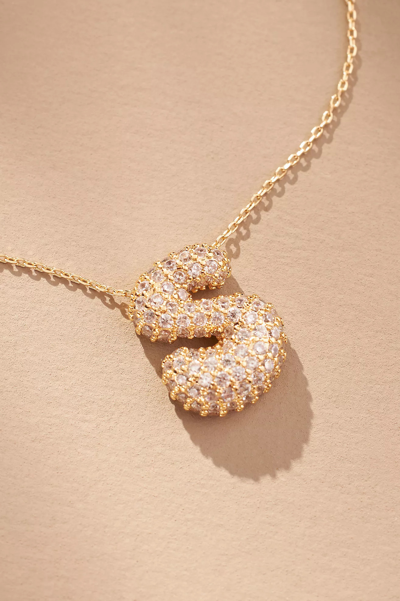 Pavé Bubble Letter Monogram Necklace | Anthropologie (US)