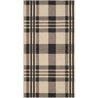 SAFAVIEH Courtyard Black/Bone 2 ft. x 4 ft. Striped Indoor/Outdoor Area Rug CY6201-216-2 - The Ho... | The Home Depot