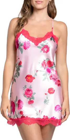 Alyssa Floral Satin Chemise | Nordstrom