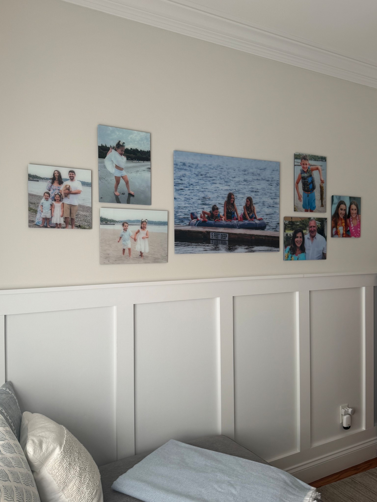 Expanded wall gallery in my Husband’s office from @fractureme
Love how each cherished photo feels so realistic and giving all the summer vibes to last the years to come. The beach looks so real, you feel like you’re dipping your toes in the sand...  proof that detail and depth matter.
This gallery consists of one XL 21x28” glass print followed on both sides by two Bella collages consisting of two rectangles and one square glass print. A magnificent wall gallery!

@fractureme makes it so easy... just upload your photo, and within days it arrives at your doorstep, ready to hang. Instant upgrade.
.
.
.
#fractureglassprints #fractureprintspartner #oceanadventure #wallart #summermemories #mycoastalchiclife
#coastal_collection #summerfeelings #cozyliving #longislandblogger #Itkhome #summercamp2025 #lakelifeisthebestlife
#raftingtime #photoartwork #mycoastalchiclife


#LTKHome #LTKStyleTip #LTKSaleAlert