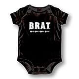 Attitude Rompers "Brat" Baby Romper Onesie; 9-12 Months-Black | Amazon (US)