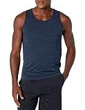 Amazon Brand - Peak Velocity Men's Lightweight Novelty Jacquard Training Tank Top, Navy Blue Heather | Amazon (US)