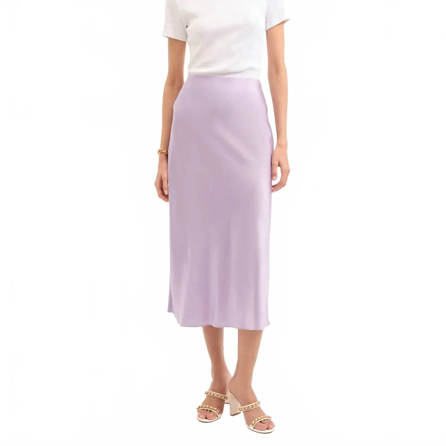 Clover Midi Skirt In Soft Lilac | Shop Simon