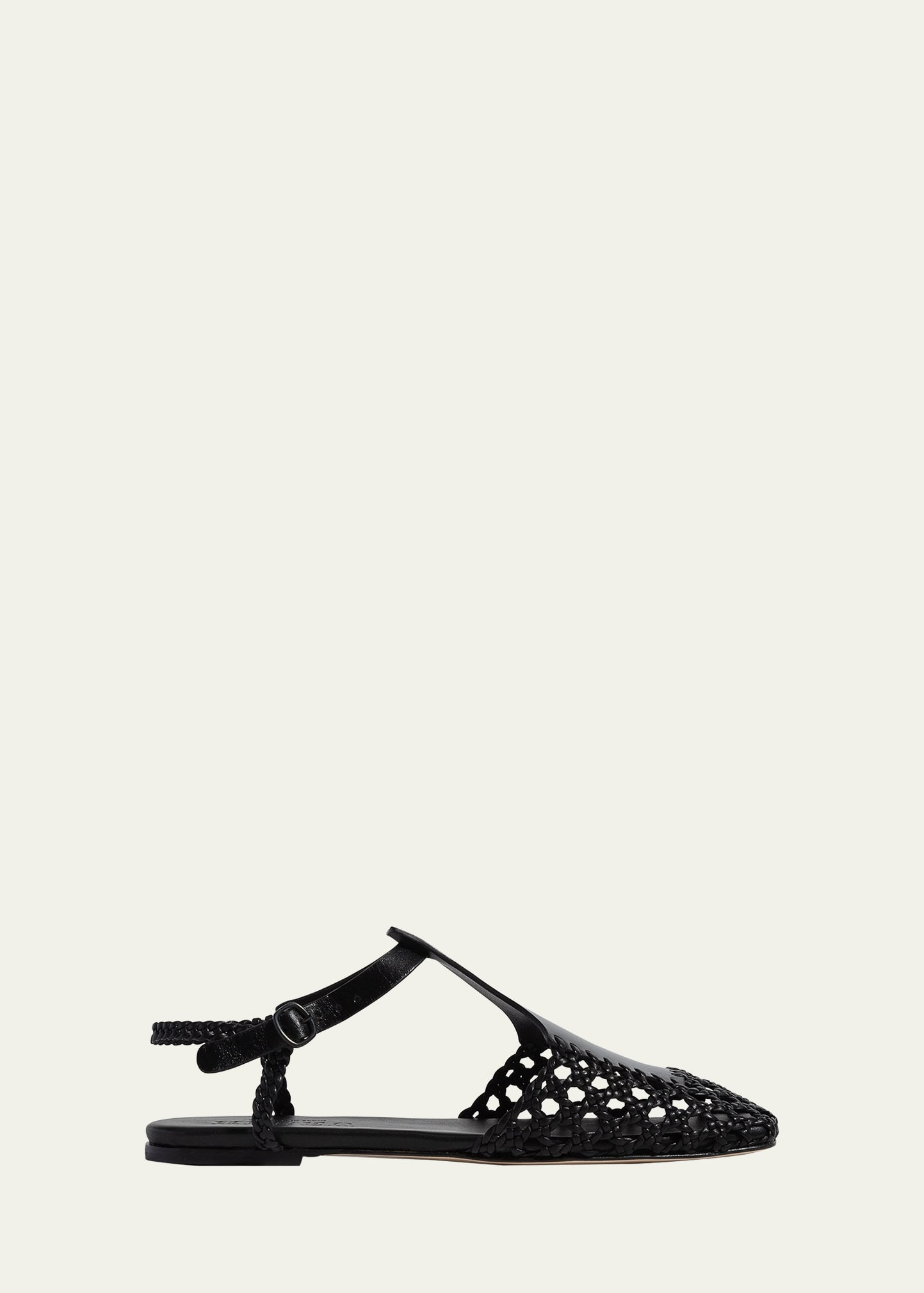 HEREU Reixa Hand-Woven Flat T-Bar Sandals | Bergdorf Goodman