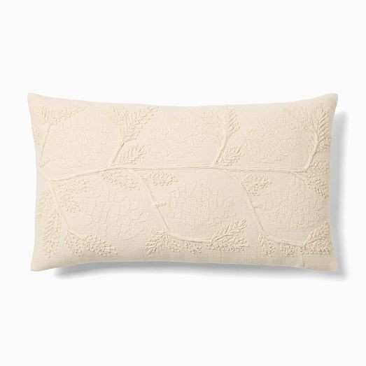 Embroidered Pine Cone Pillow Cover | West Elm (US)