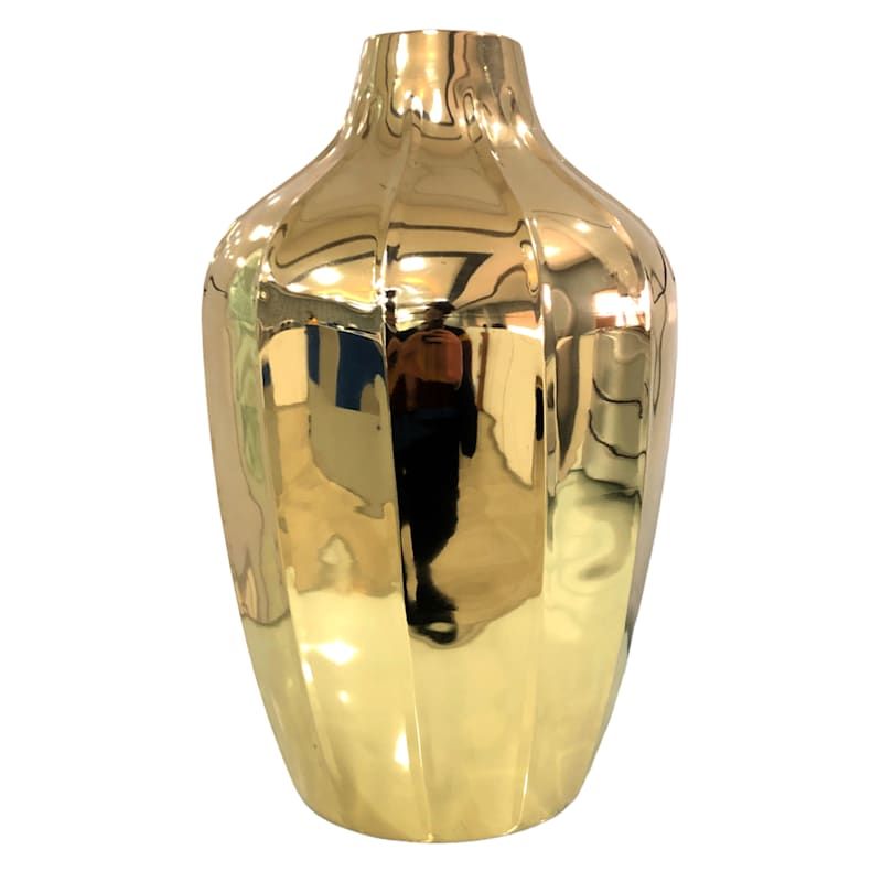 Gold Metal Decorative Vase, 16" | At Home