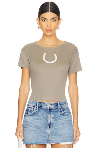 The Laundry Room Rhinestone Cowboy Baby Ribbed Tee in Camel Gold from Revolve.com | Revolve Clothing (Global)