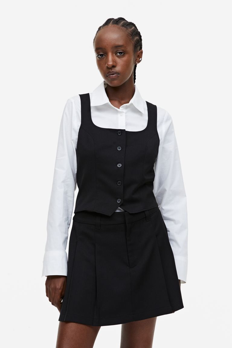 Pleated A-line Skirt - Black - Ladies | H&M US | H&M (US + CA)