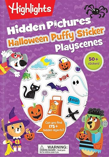 Halloween Hidden Pictures Puffy Sticker Playscenes (Highlights Puffy Sticker Playscenes) | Amazon (US)