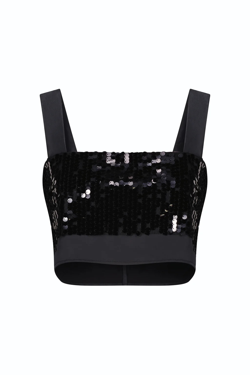 Zoey Sequin Crop Top - Black | The Noli Shop