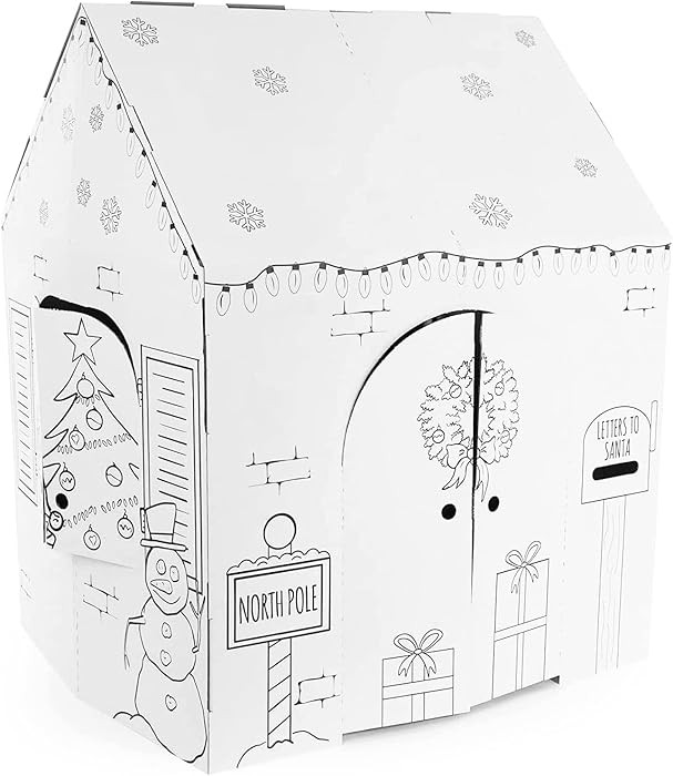 Easy Playhouse Holiday Cottage - Kids Art & Craft for Indoor Fun, Color, Draw, Doodle on a Festiv... | Amazon (US)