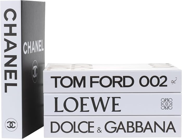 4 Pcs Decorative Books | Faux White Coffee Table & Shelf Decor | Amazon (US)