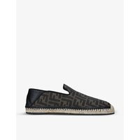 FF-print jacquard and leather espadrilles | Selfridges