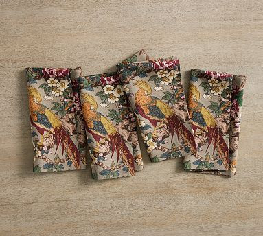 Pheasant Floral Bird Napkins - Set of 4 | Pottery Barn (US)