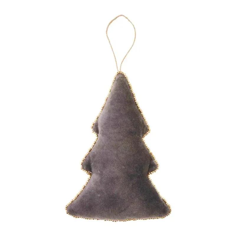 Velvet Beaded Trim Ornament (3 styles) | Linen & Flax Co