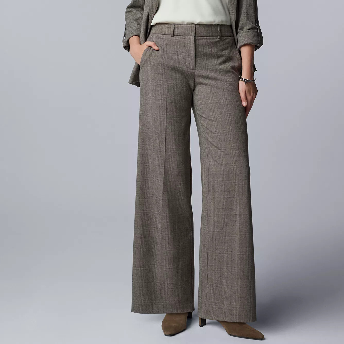 Women's Simply Vera Vera Wang Luxe Crepe Wide Leg Trousers | Kohl's