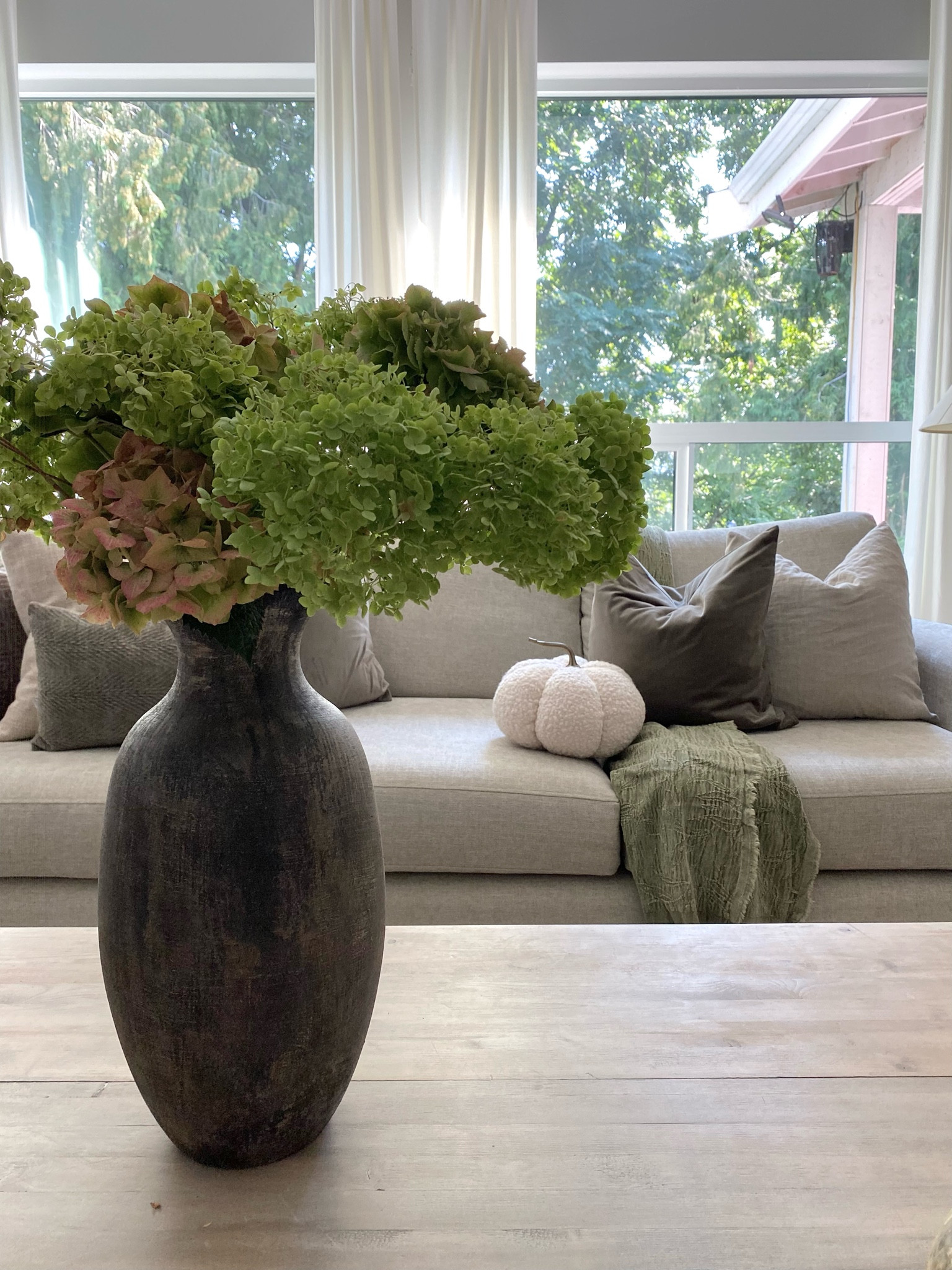 Coffee table view! 
Fall decor pumpkin pillow 

#LTKSeasonal #LTKhome